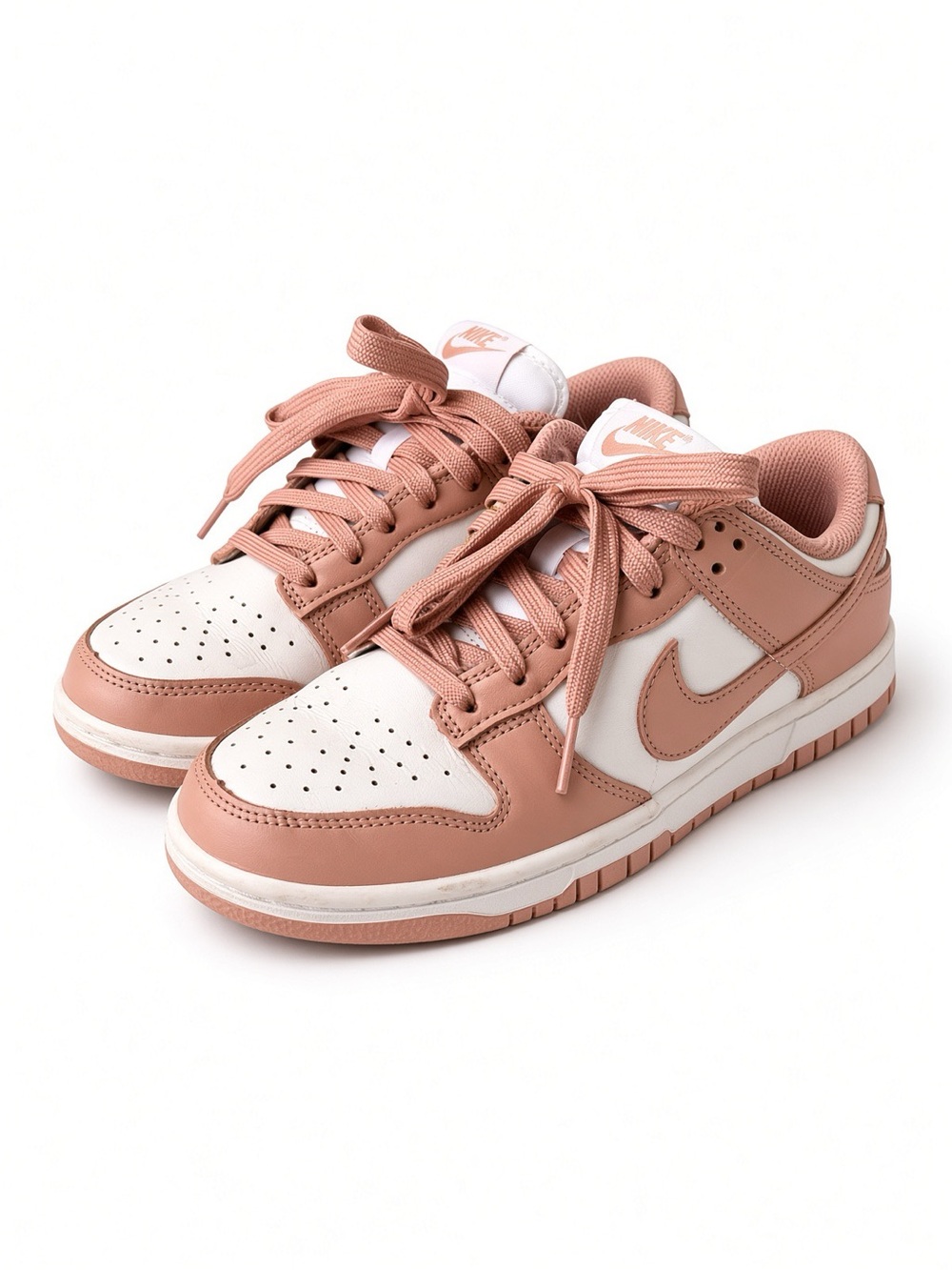 Nike Women's Low-Top Sneakers in Dusty Rose and White